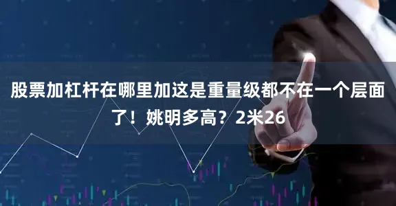 股票加杠杆在哪里加这是重量级都不在一个层面了！姚明多高？2米26