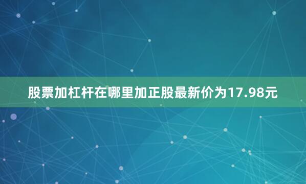 股票加杠杆在哪里加正股最新价为17.98元